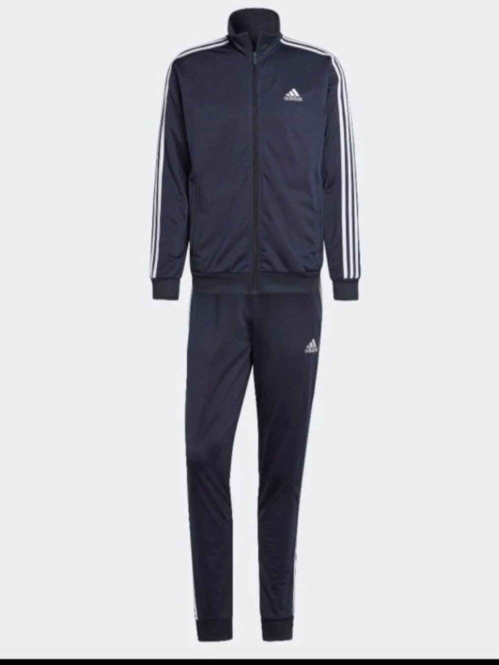 adidas men Basic 3-Stripes Tricot Track Suit Legend Ink Size Large